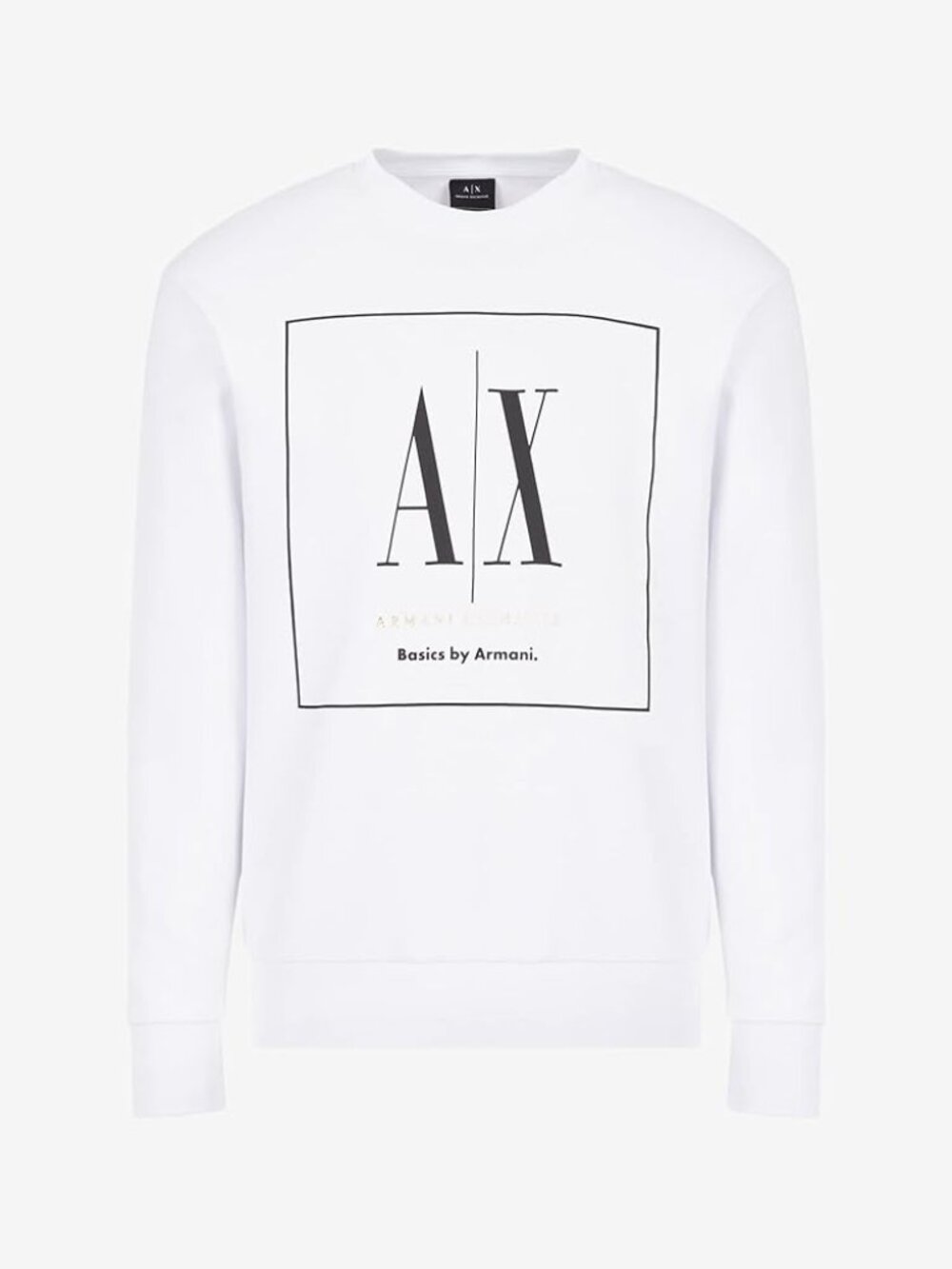 Armani Exchange Mens White French Terry Crewneck Sweatshirt Large A|X Logo
